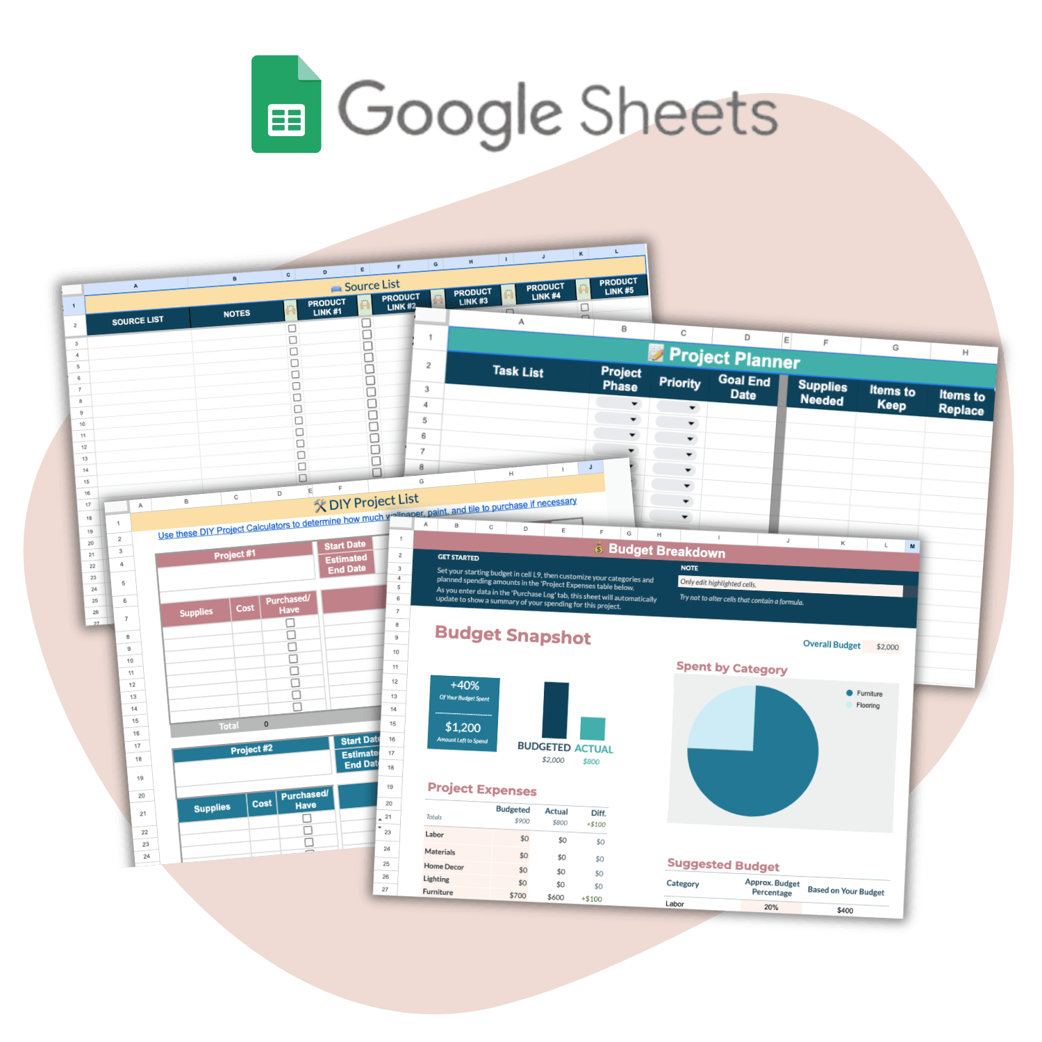 Use Room Makeover Budget Buddy from My Homier Home to track your spending and manage your budget, whether for business or personal use.