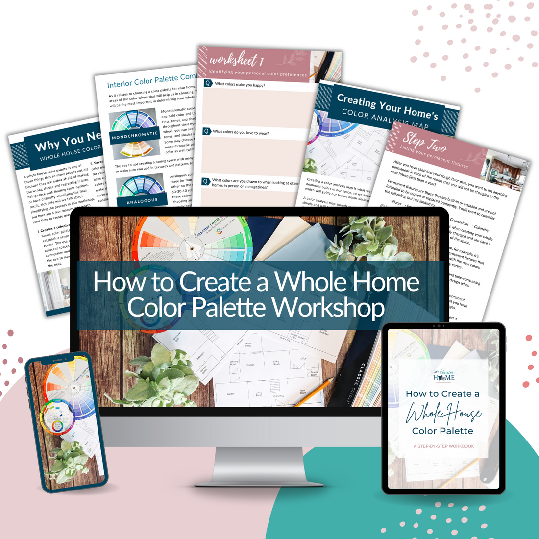 In this My Homier Home workshop, you will learn how to create a cohesive color scheme for your whole home. We will explore the concept of color coordination and teach you techniques to develop a stunning whole home color palette in the How to Create a Whole Home Color Palette Workshop.